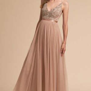 BHLDN Avery blush dress, oyster